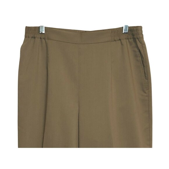 Koret Brown Pull On Elastic Waist Polyester Dress Pants Women’s Size 8 - Picture 2 of 5
